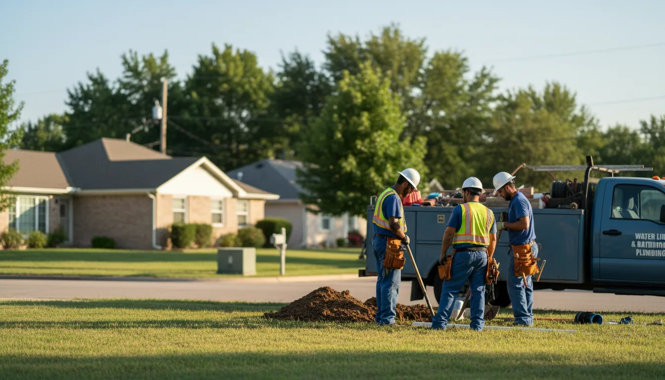 Residential water line and bathroom plumbing service in Albin, WY